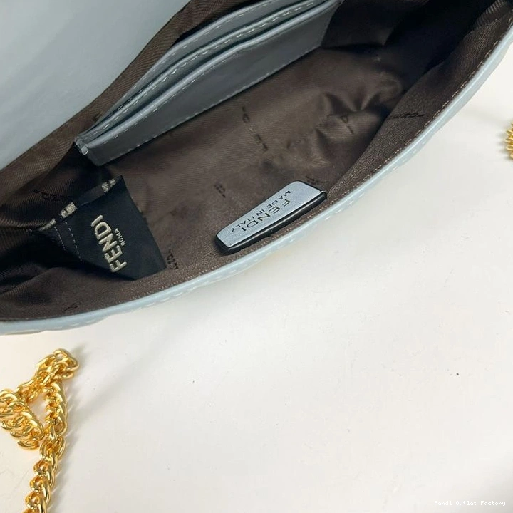Affordable HOT Sky Motif Bag Leather Nappa Mini Blue Baguette Fendi In FF 0816